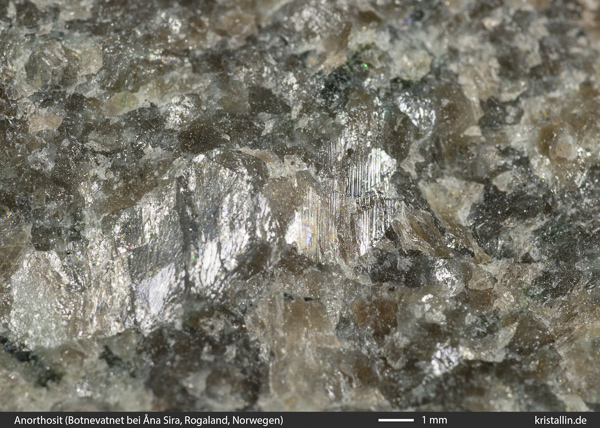 Anorthosite, plagioclase twins