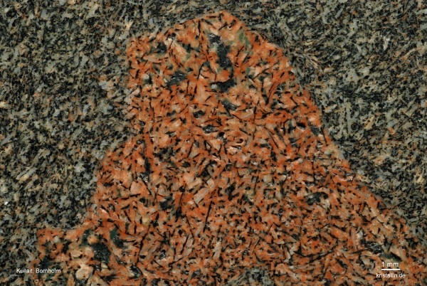 Kullait aus dem Steinbruch Bjergebakke auf Bornholm