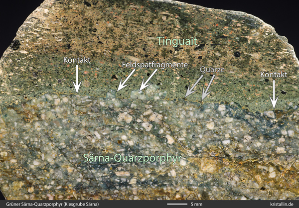 Kontakt von Tinguait und Quarzporphyr