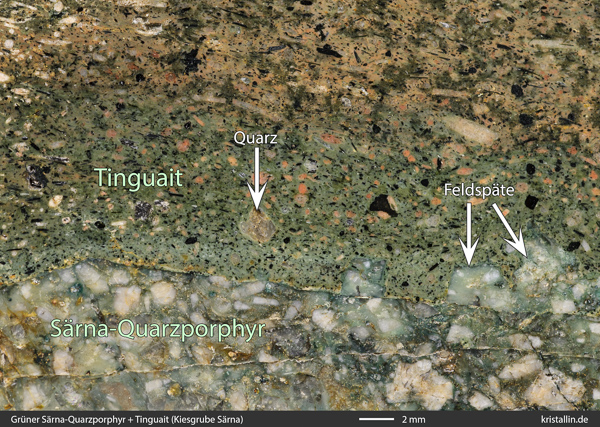 Kontakt von Tinguait und Quarzporphyr